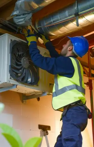 Heat pump outdoor unit installed by Central Washington Heating and Air in Central Washington